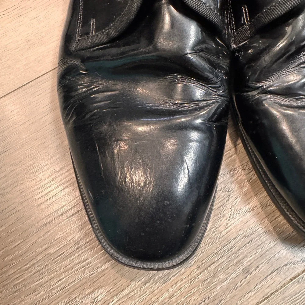 Pronto Uomo Men's Black Patent Leather Oxford‎ Dress Shoes Size 13 M Tuxedo